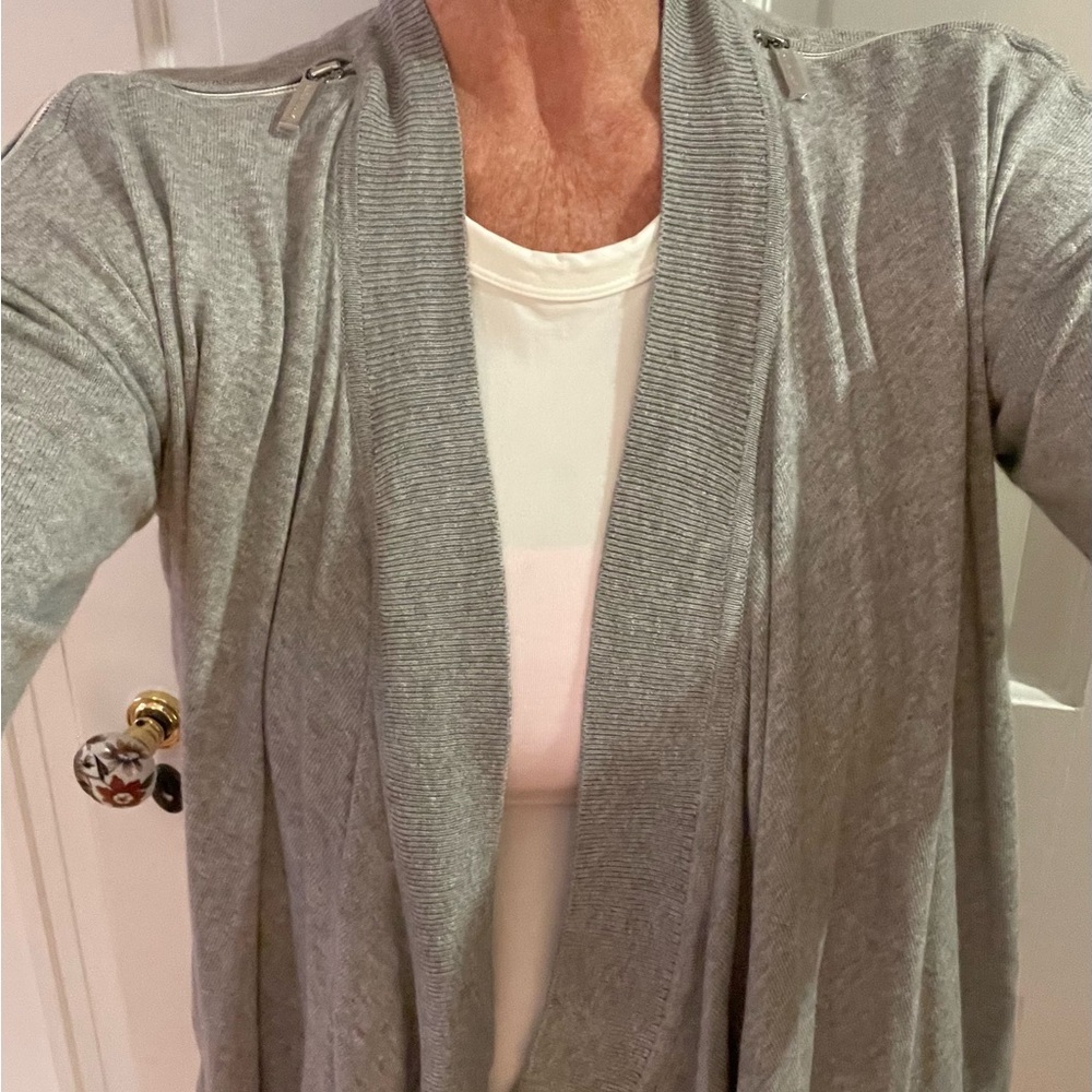 Michael Kors Draped Front Cardigan Gray M
